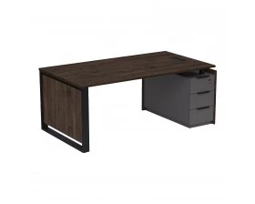 Стол рабочий с лючком, на опорной угловой тумбе (2060x1030x750) Magnetic images