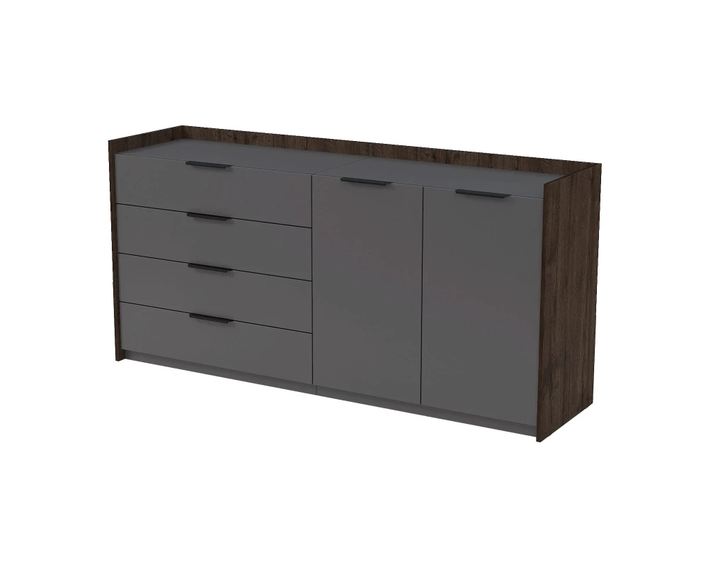 Тумба двусоставная, с ящиками (1768x460x860) МАГНЕТИК / MAGNETIC