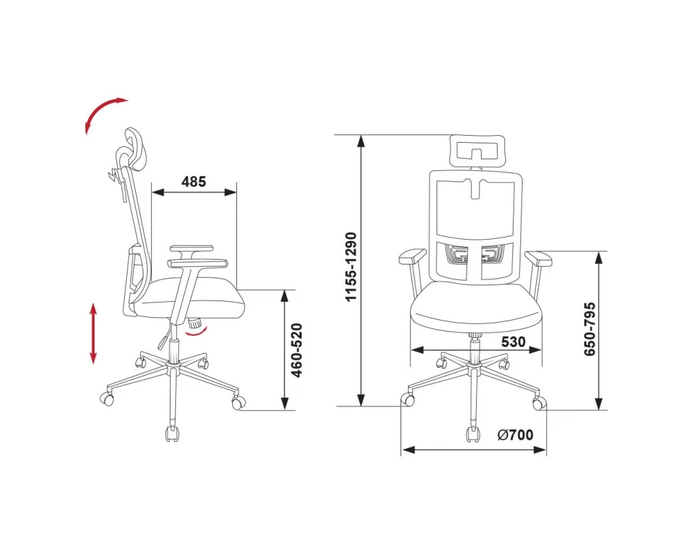 Кресло Бюрократ MC-W612-H