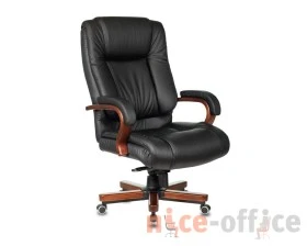Кресло Бюрократ T-9925WALNUT Натуральная кожа, Черный images
