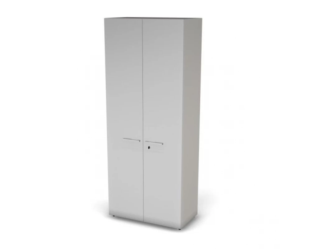 Шкаф-гардероб, задняя стенка ДВП, с замком 79,8х40,4х196,5 Activ Director Белый премиум/Серый