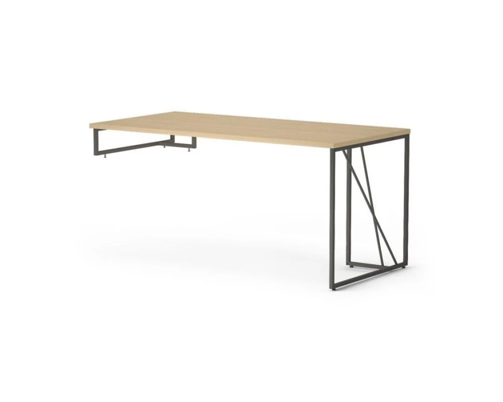 Стол прямой для опорной тумбы, левый 158х78х75 Aurora Дуб парма/Антрацит