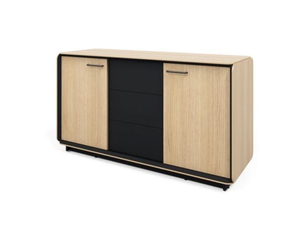 Тумба стационарная 164,2х56,9х91,6 Gio Дуб парма/Черный