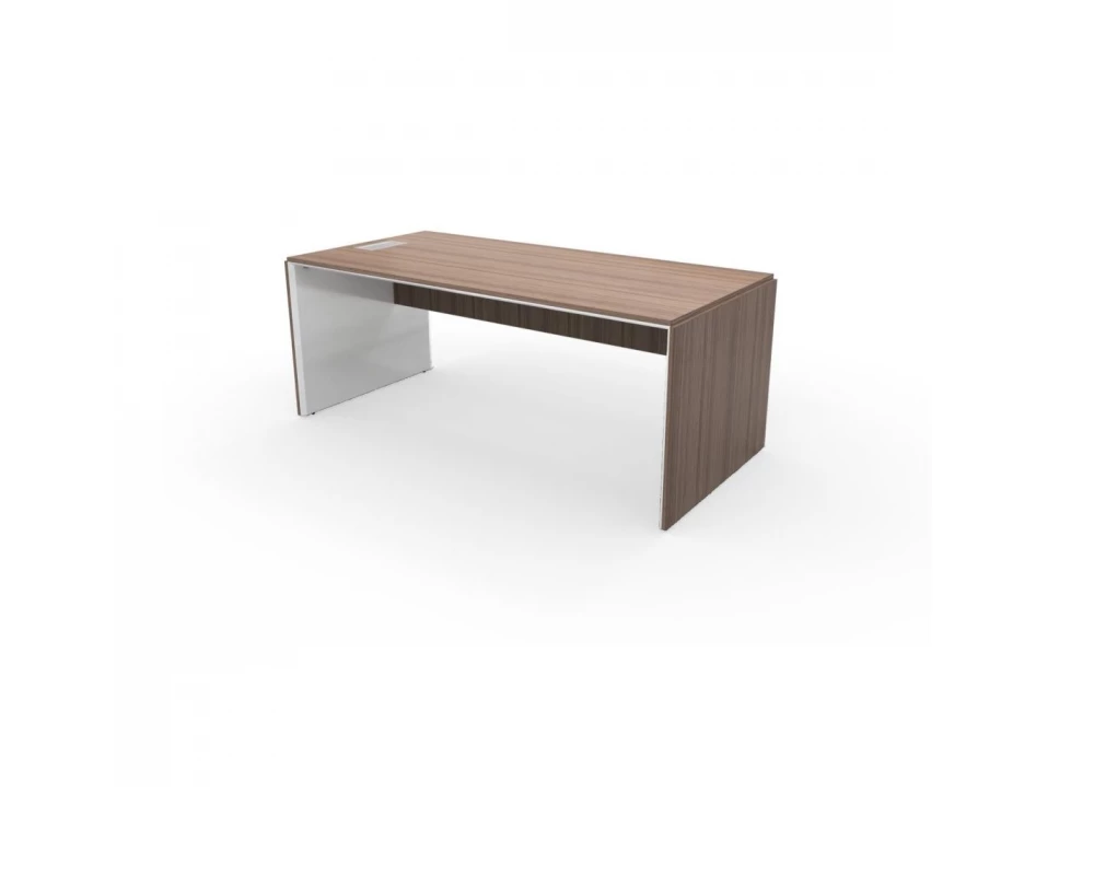 Стол прямоугольный с блоком розеток L 193,6х90х76,3 Platinum Орех каналетто/Белый глянец