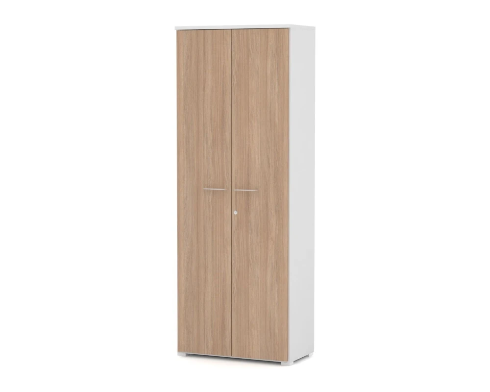 Шкаф-гардероб с замком, ХДФ, 80х42х210 Smart Director Дуб медовый/Белый