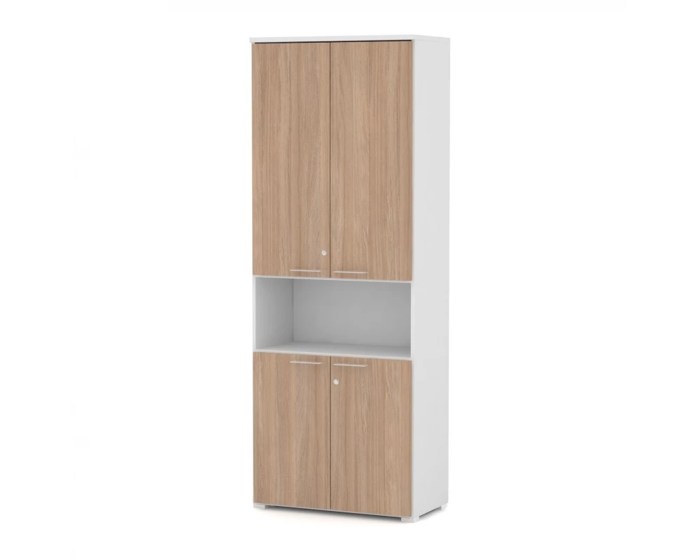 Шкаф комбинированный с замком, ХДФ, 80х42х210 Smart Director Дуб медовый/Белый