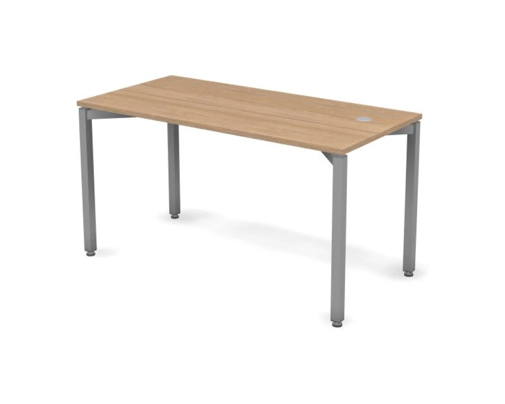 Стол с кабель-каналом R 138х67х73,7 Smart Metal Дуб медовый/Алюминий