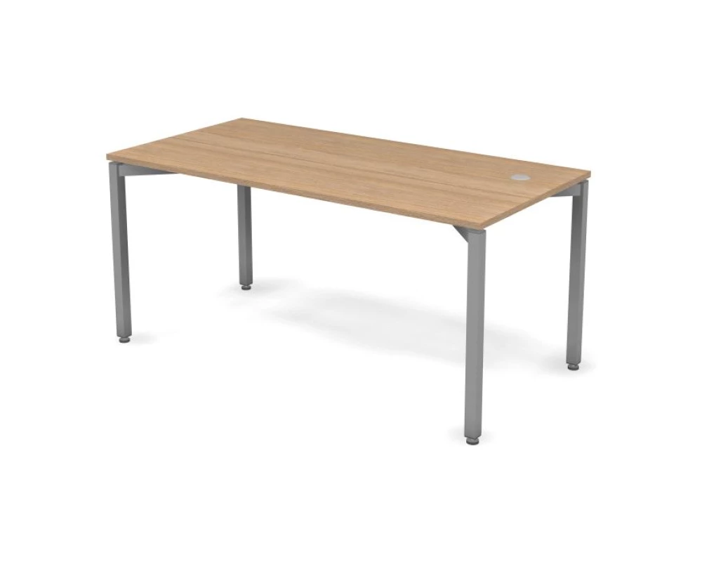 Стол с кабель-каналом R 158х78х73,7 Smart Metal Дуб медовый/Алюминий