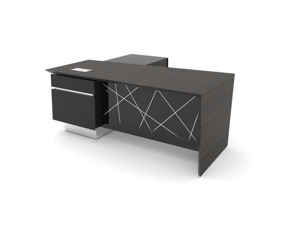 Рабочее место правое, розеточный блок new 206,4х178х78 Trevizo Венге/Черный глянец