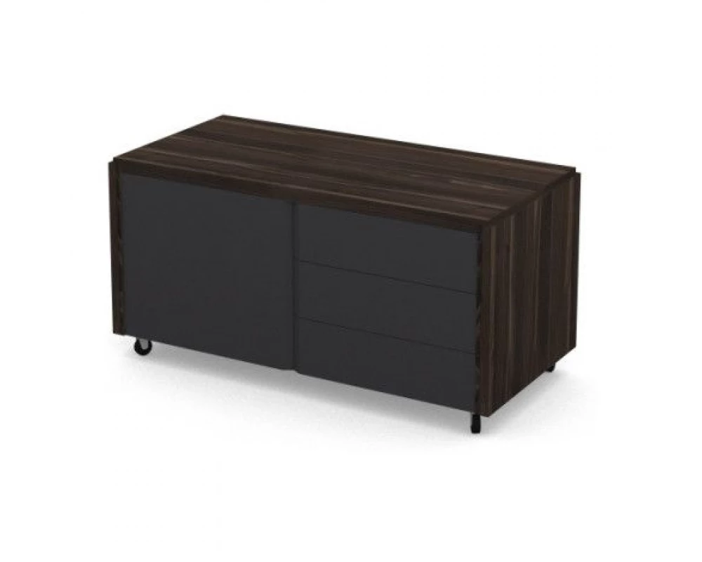 Тумба мобильная правая new 117х55,8х58,3 Vegas (df) Дуб монтенегро/Черный