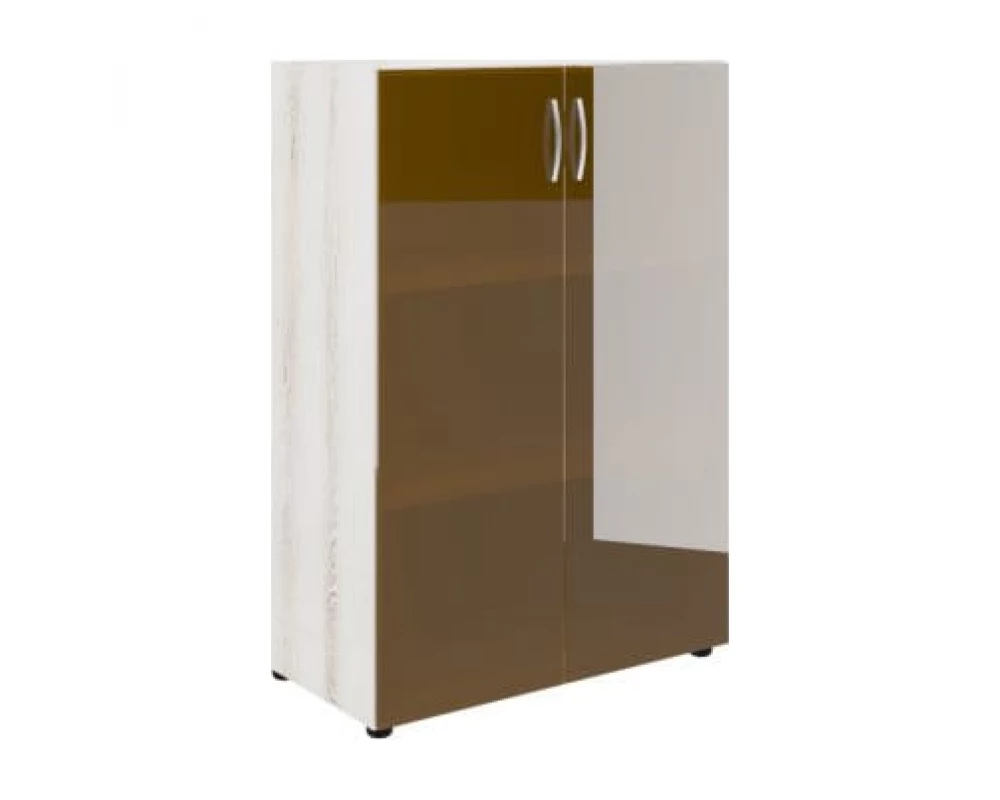 Шкаф широкий средний со стеклом (без топа) ФР-5.0+51.0*2+ЕС*2 Консул (лакированный)