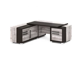 Стол с тумбой и греденцией (беспроводная зарядка, 2xUSB, розетка) 2070х2016х750 Grace images