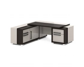 Стол с тумбой и греденцией (беспроводная зарядка, 2xUSB, розетка) 2070х2016х750 Grace images