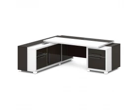 Стол с тумбой и греденцией (беспроводная зарядка, 2xUSB, розетка) 2270х2016х750 Grace images