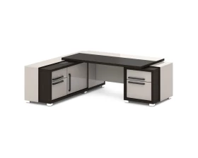 Стол с тумбой и греденцией (беспроводная зарядка, 2xUSB, розетка) 2270х2016х750 Grace images