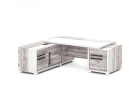 Стол с тумбой и греденцией (беспроводная зарядка, 2xUSB, розетка) 2270х2016х750 Grace images