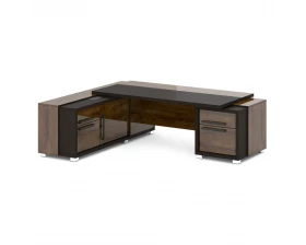 Стол с тумбой и греденцией (беспроводная зарядка, 2xUSB, розетка) 2470х2016х750 Grace images