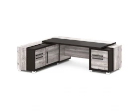 Стол с тумбой и греденцией (беспроводная зарядка, 2xUSB, розетка) 2470х2016х750 Grace images