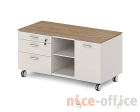 Греденция подкатная с замком на 1 ящик и дверью-купе 1200x590x605 Грандэса / Grandeza images