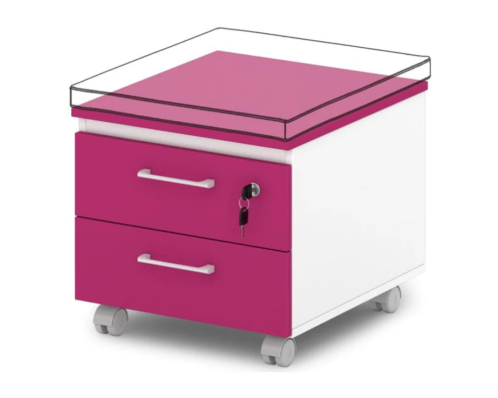 Тумба подкатная низкая с замком на первый ящик Sentida