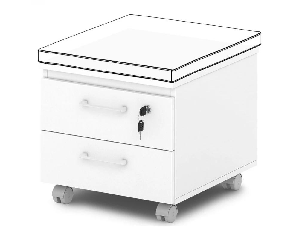 Тумба подкатная низкая с замком на первый ящик Sentida