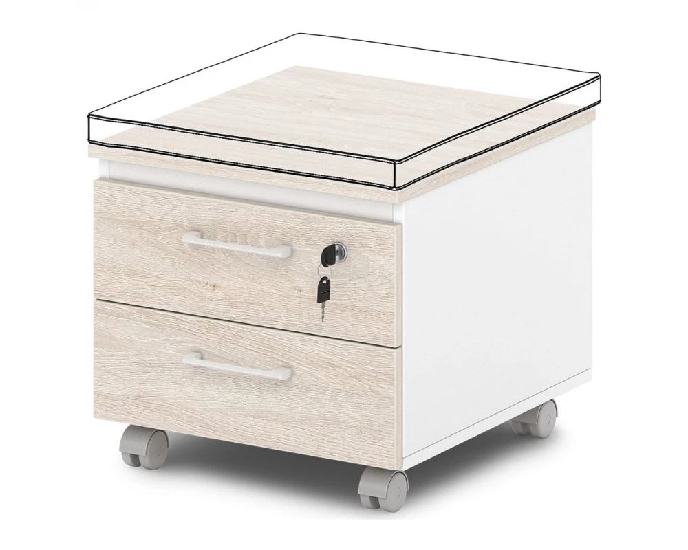 Тумба подкатная низкая с замком на первый ящик Sentida