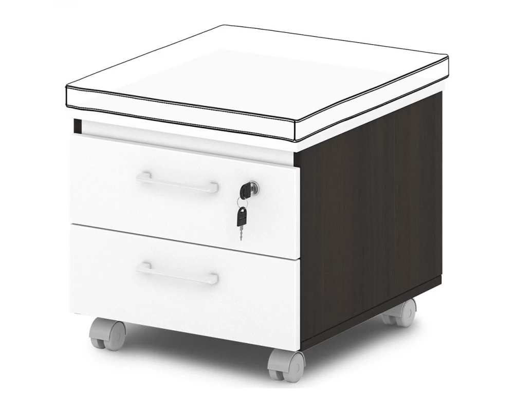 Тумба подкатная низкая с замком на первый ящик Sentida