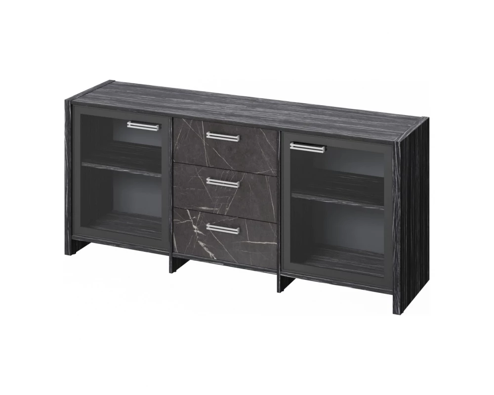 Тумба с 2 дверьми в алюминевом профиле и 3 ящиками Festus