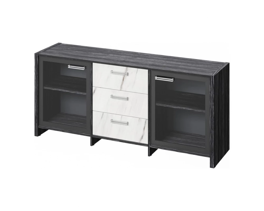 Тумба с 2 дверьми в алюминевом профиле и 3 ящиками Festus