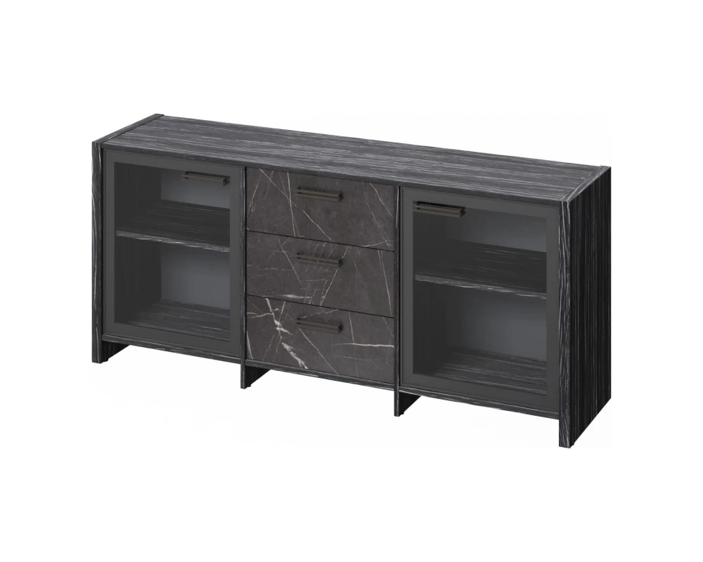 Тумба с 2 дверьми в алюминевом профиле и 3 ящиками Festus