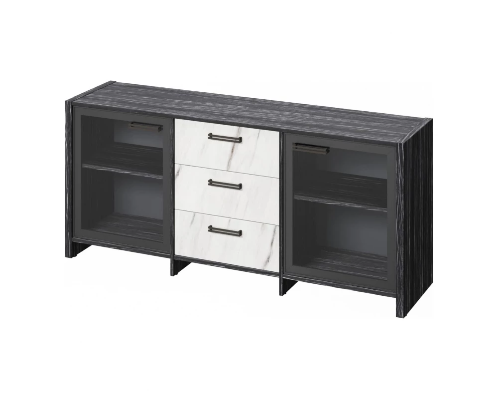 Тумба с 2 дверьми в алюминевом профиле и 3 ящиками Festus