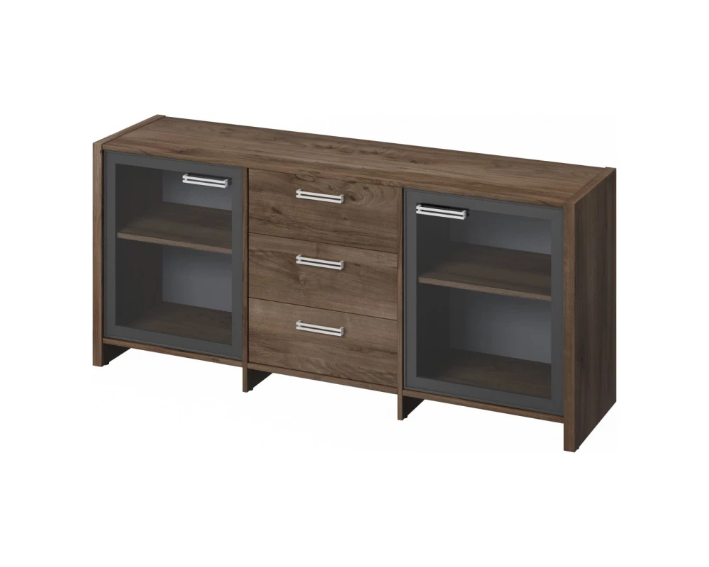 Тумба с 2 дверьми в алюминевом профиле и 3 ящиками Festus