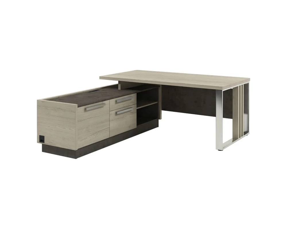 Стол руководителя с опорной тумбой и металлической опорой Z-418л.1000* Вестар / Vestar