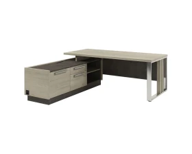 Стол руководителя с опорной тумбой и металлической опорой Z-420л.1000 Вестар / Vestar images