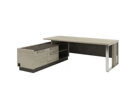 Стол руководителя с опорной тумбой и металлической опорой Z-422л.1000 Вестар / Vestar images