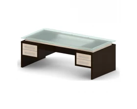 Стол руководителя ПК-ДПК-СТ200Х100СМ/ПТ2-В4 Дипломат-кристалл images