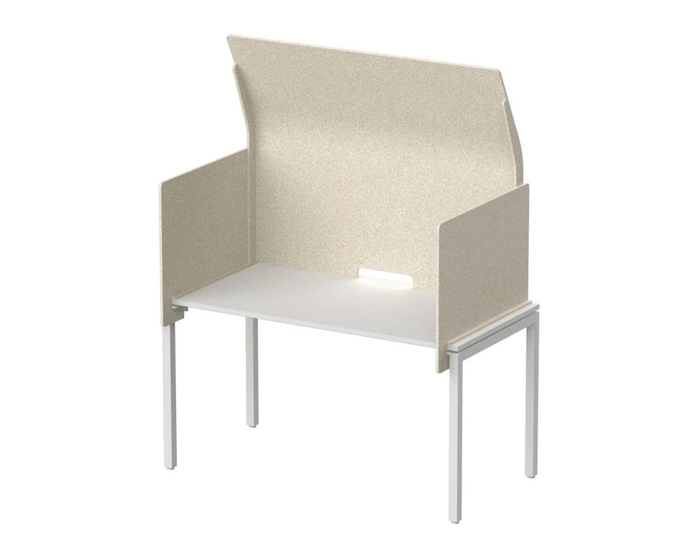 Кабина с высоким экраном-парусом 135х86х113 Forest Office Лебединый пух