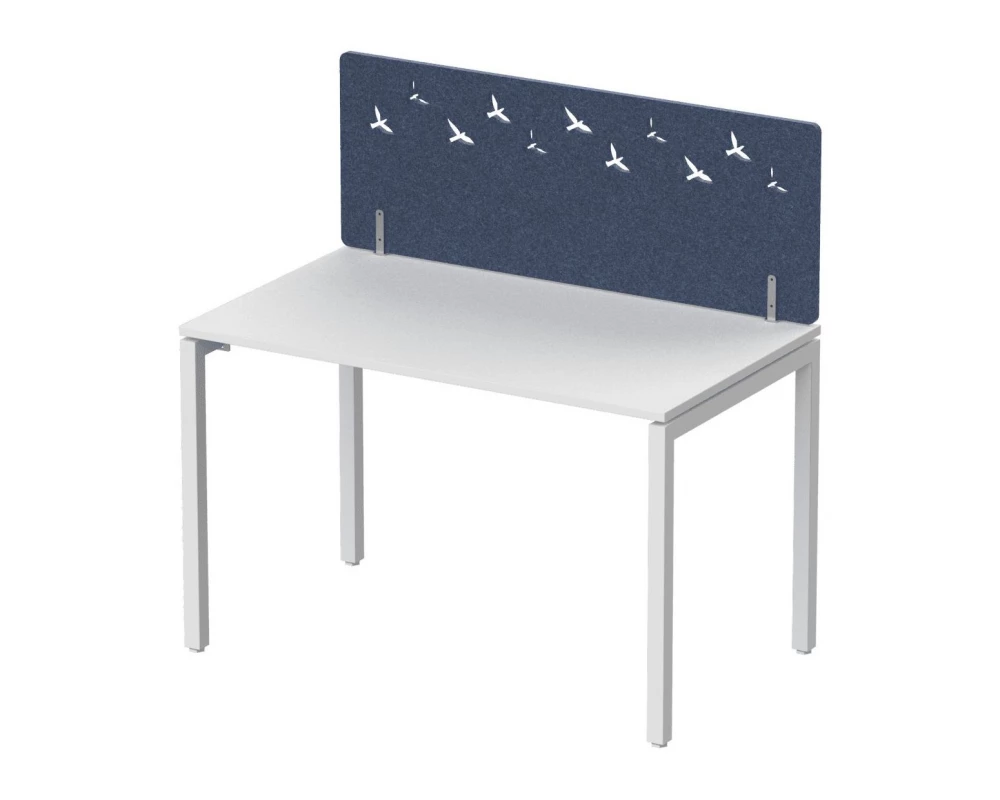 Экран фронтальный / боковой, с декором "Стая", без фурнитуры 100х1,2х50 Forest Office Синий шторм