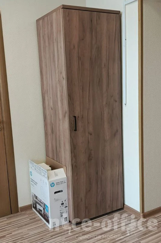 Гардероб узкий глубокий с полкой и штангой-трубой овальной 600x600x1982 зад. стенка HDF Style Project фото в интерьере 1