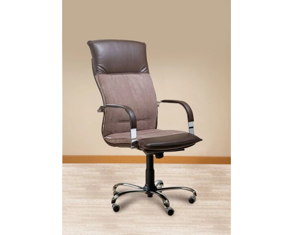 Кресло БЕРЛИН П, комб, хром