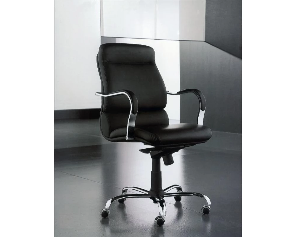 Кресло КОМФОРТ Д, кожа, хром