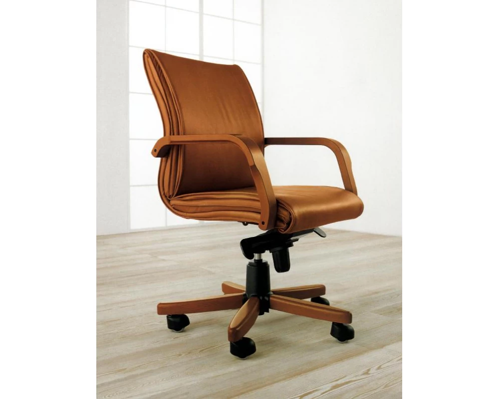 Кресло ЛОНДОН Д, кожа, дерево