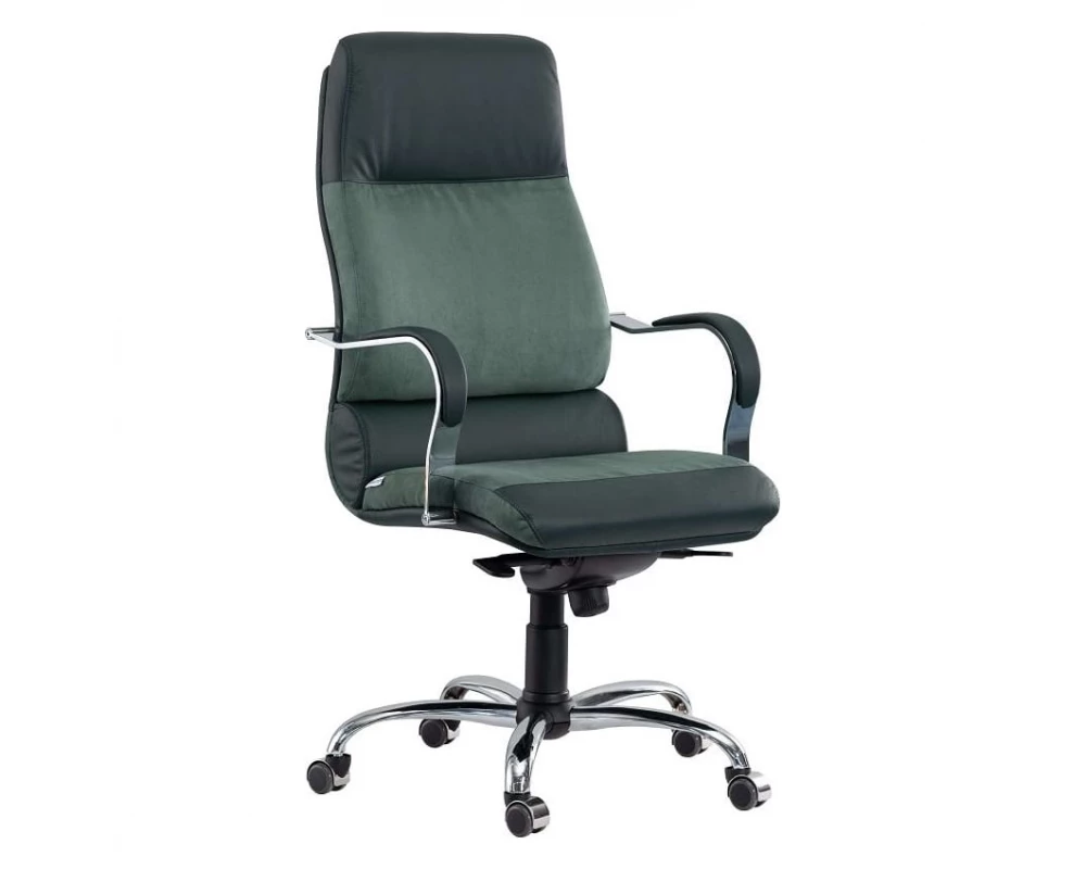 Кресло КОМФОРТ П, комб, хром