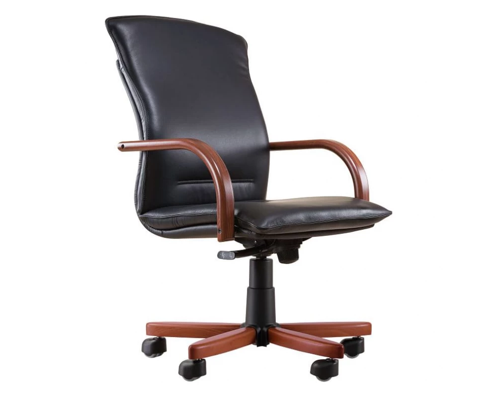 Кресло БЕРЛИН Д, кожа, дерево