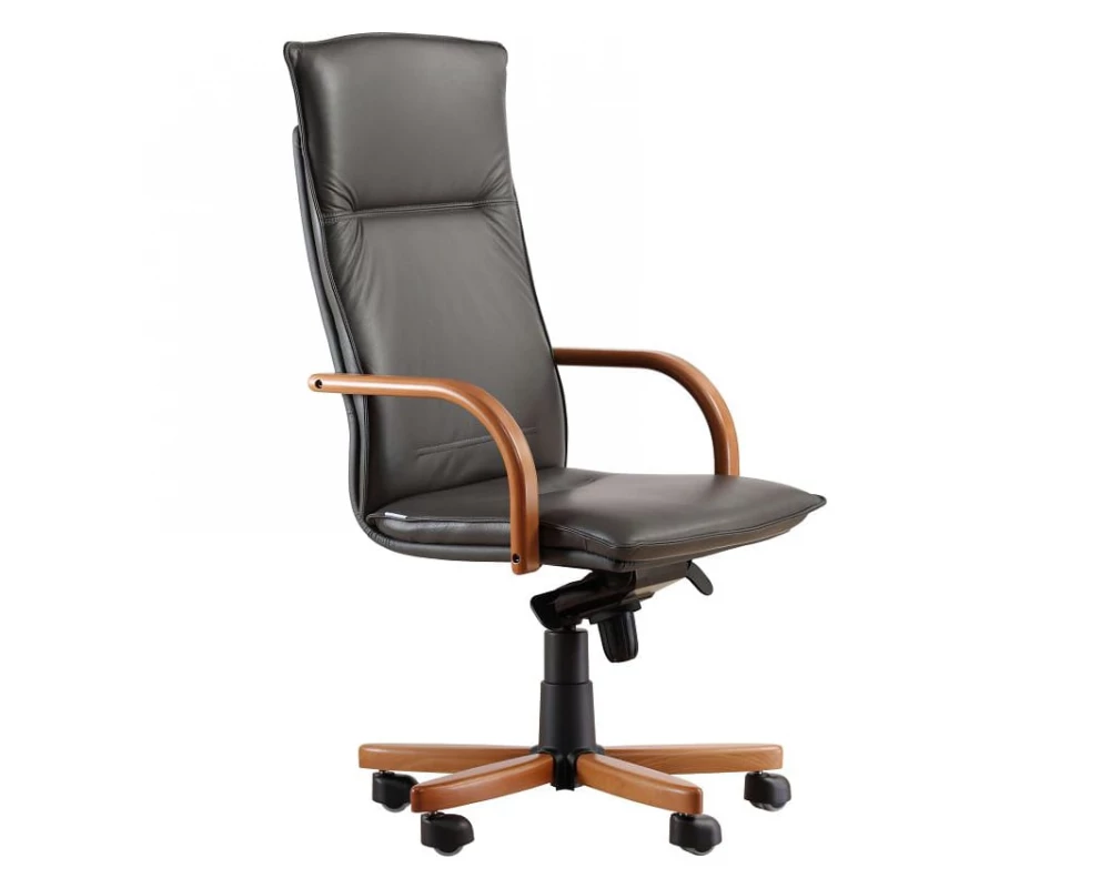 Кресло БЕРЛИН П, кожа, дерево