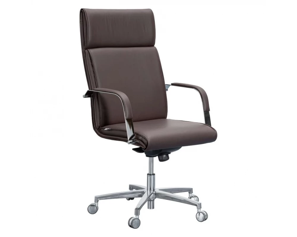 Кресло ЛОНДОН П, кожа, хром