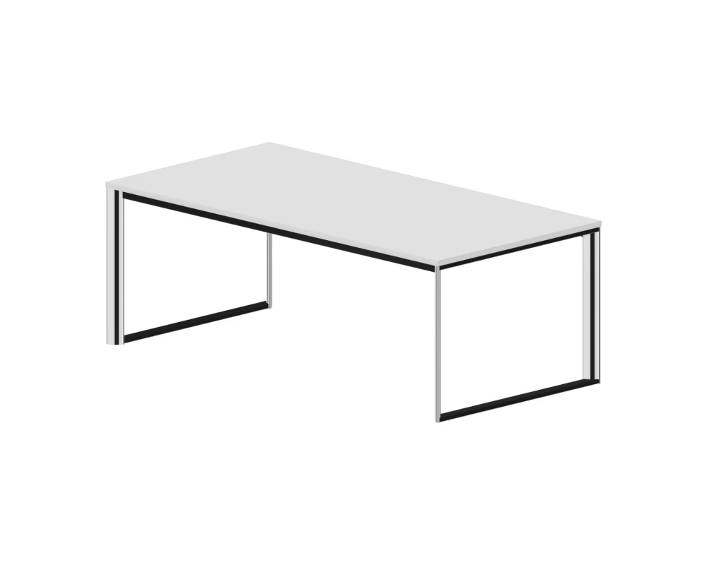 Стол для руководителя 200х100х72 (меламин) Карэ / Carre Белое стекло