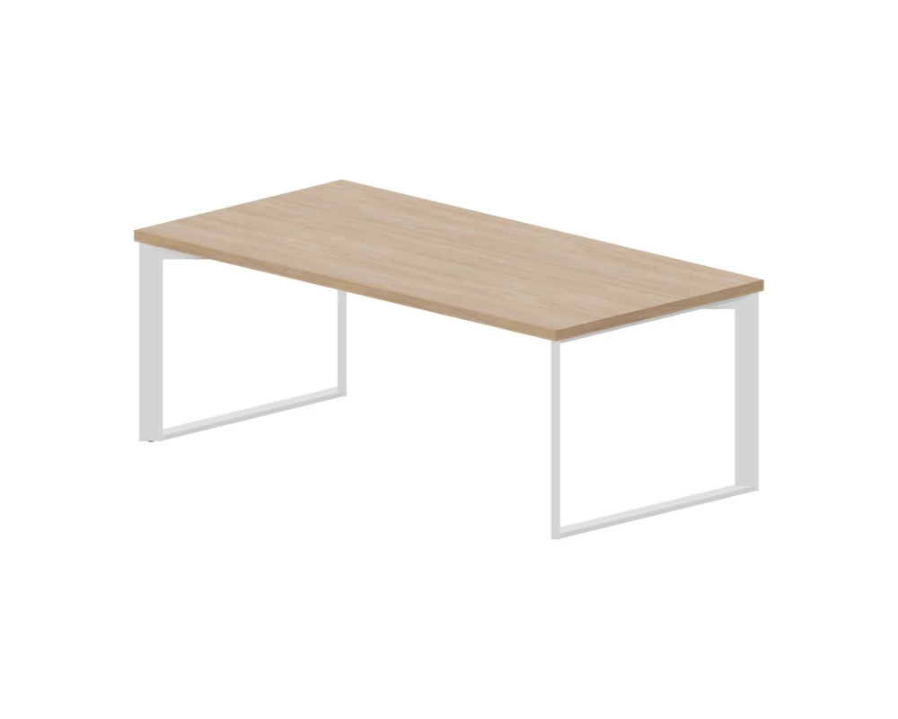 Стол руководителя 200х100х74 Фортум / Fortum Светлый дуб/Белый