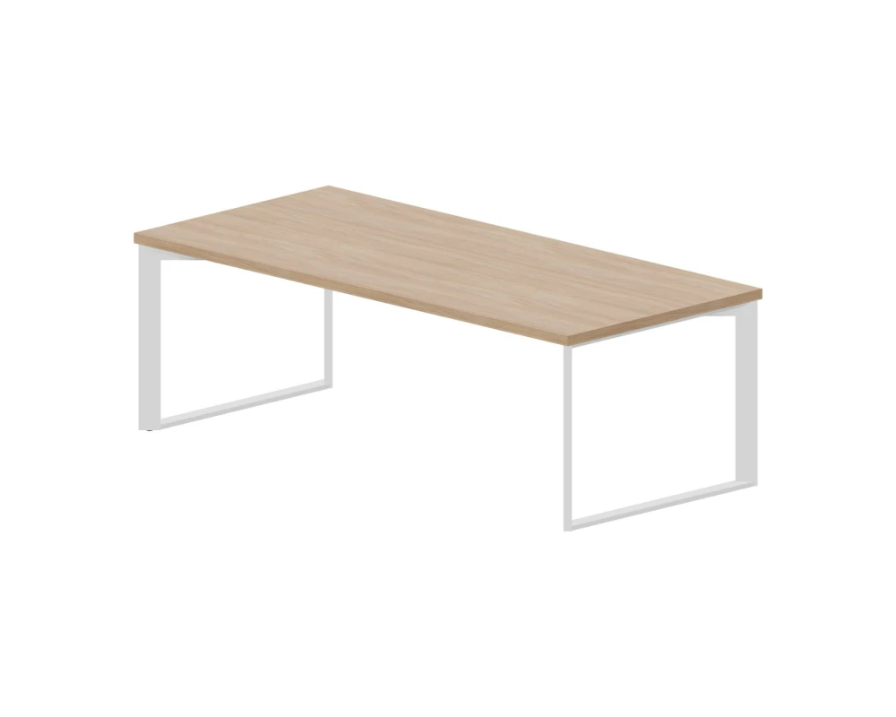 Стол руководителя 220х100х74 Фортум / Fortum Светлый дуб/Белый