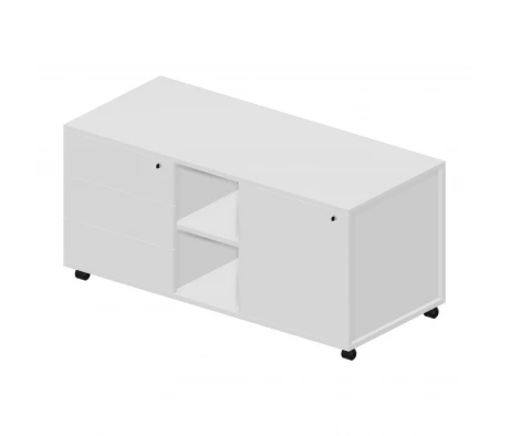 Тумба мобильная сервисная левая (усил. колёс. опоры, без ручек) 120х53x57 GDB